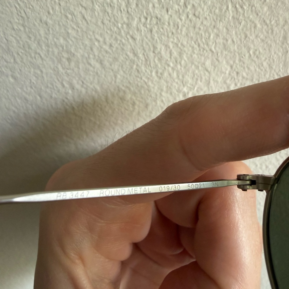 Ray-Ban Gold Frame Sunglasses with Light Silver Mirrored Lenses - Picture 2 of 13